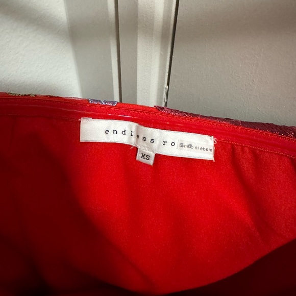 Endless Rose Floral Embroidered Floral Dress Red Size XS - Picture 3 of 4